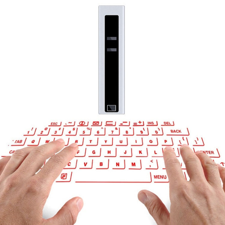 Frendorf | F2 Tragbarer Lippenstift Laser Virtuelle Laser Projektions Maus und Tastatur (Silber)