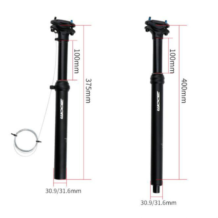 Frendorf | ZOOM Fahrrad Drahtgesteuertes Hydraulik Hebesattelrohr Mountainbike Sattelstütze, Größe:30.9mm, Spezifikation:400mm Interne Verlegung