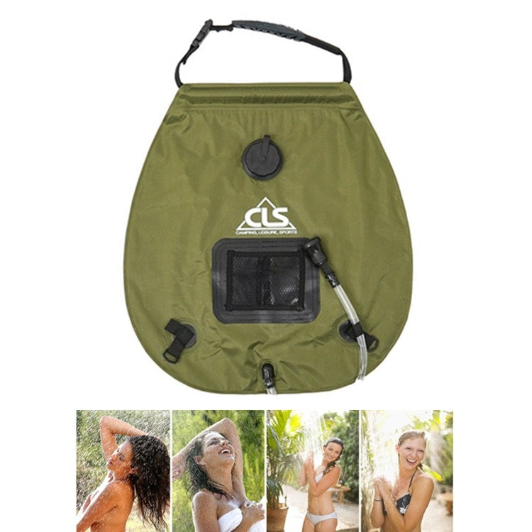 Frendorf | Outdoor-Badebeutel Selbstfahrende Camping-Solar-Wasserflasche 20L Wasserspeicherbeutel (Armeegrün)