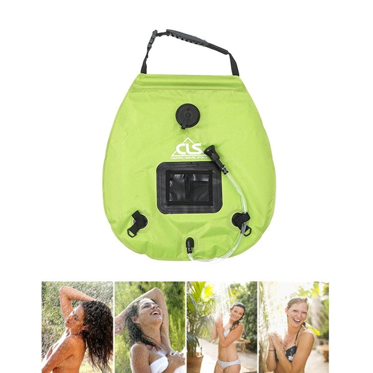 Frendorf | Outdoor-Badebeutel Selbstfahrende Camping-Solar-Wasserflasche 20L Wasserspeicherbeutel (Grasgrün)