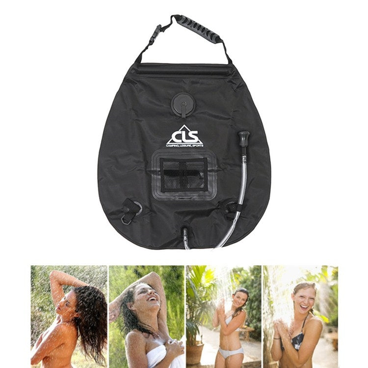 Frendorf | Outdoor-Badebeutel Selbstfahrende Camping-Solar-Wasserkocher 20L Wasserlagerbeutel (Schwarz)