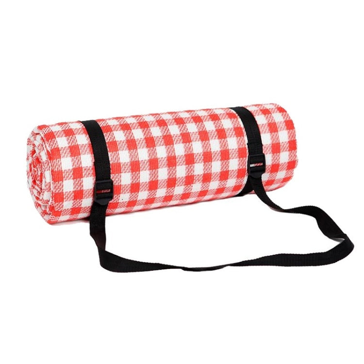 Frendorf | FP1409 6mm Verdickte Feuchtigkeitsdichte Strandmatte Outdoor Camping Zeltmatte ohne Aufbewahrungsbeutel, Größe: 200x200cm (Rot Weiß Gitter)