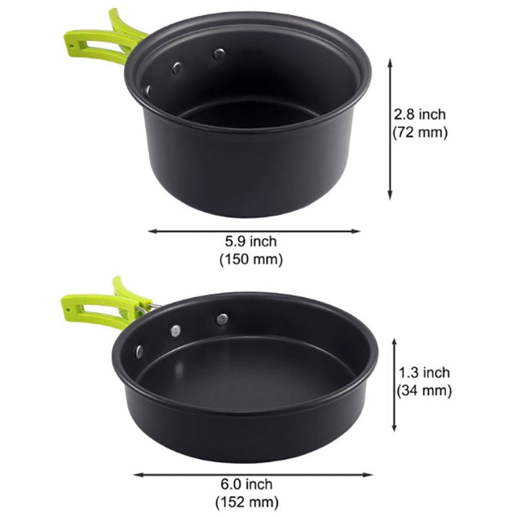 Frendorf | Camping Kochgeschirr Outdoor Kochgeschirr Set (Orange)