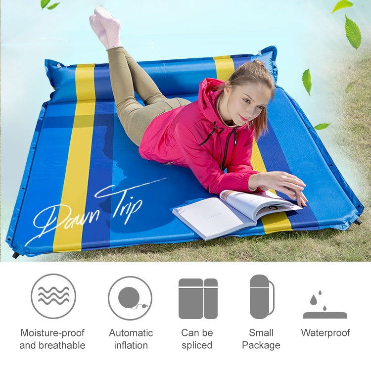 Frendorf | Farbmatching Automatische Aufblasbare Außen Sport Doppel Camping Luftkissen, Größe:190x130x3,5cm (Grün)