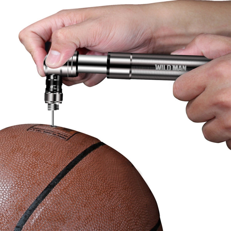 Frendorf | WILD MAN Mountain Road Bike Tragbare Fahrradpumpe Us Und Französischer Mund Universelle Pumpe Mini Basketball Fußballpumpe (Silber)