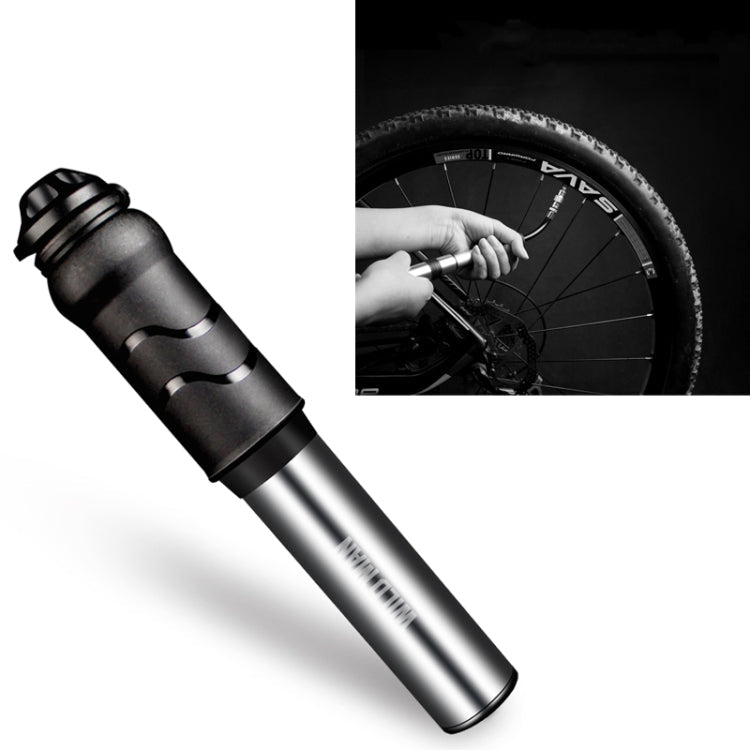 Frendorf | WILD MAN Hochdruck-Mountain-Road-Bike tragbare Fahrradpumpe Us und französische Mund universelle Mini-Basketballpumpe (Helles Silber)