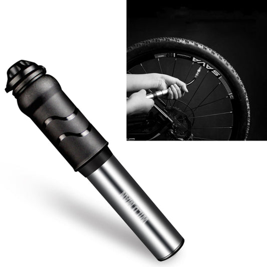 Frendorf | WILD MAN Hochdruck-Mountain-Road-Bike tragbare Fahrradpumpe Us und französische Mund universelle Mini-Basketballpumpe (Helles Silber)