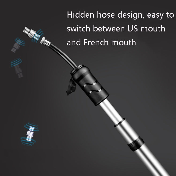Frendorf | WILD MAN Hochdruck-Mountain-Road-Bike tragbare Fahrradpumpe Us und französische Mund universelle Mini-Basketballpumpe (Helles Silber)