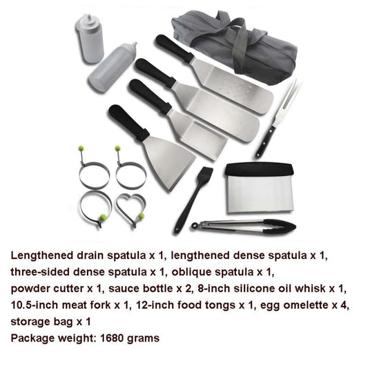 Frendorf | 15 PCS/Set Outdoor Edelstahl Grillwerkzeug Set Tomatensauce Flasche BBQ Grill Set