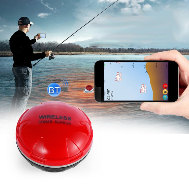 Frendorf | Fischfinder Wireless Mobile Phone Sonar Fischfinder APP Unterwasser Fischfinder Angeln Angelzubehör (Rot)
