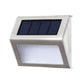 2PCS Solar Edelstahl 3 LED Treppen Wandlampe Außen Gartenzaun Licht (Weißes Licht)