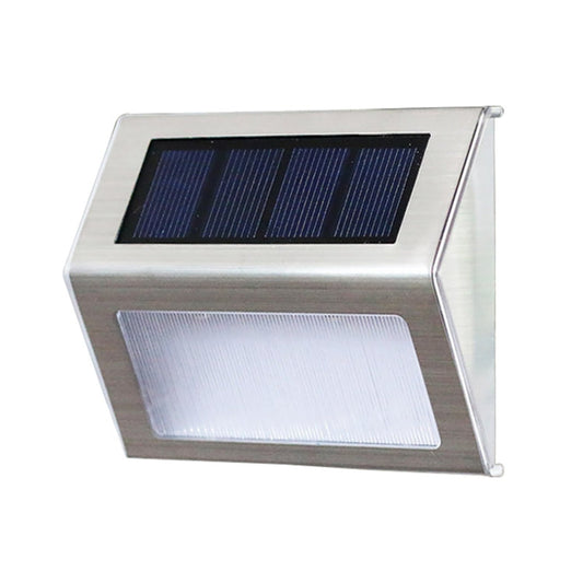 2PCS Solar Edelstahl 3 LED Treppen Wandlampe Außen Gartenzaun Licht (Weißes Licht)