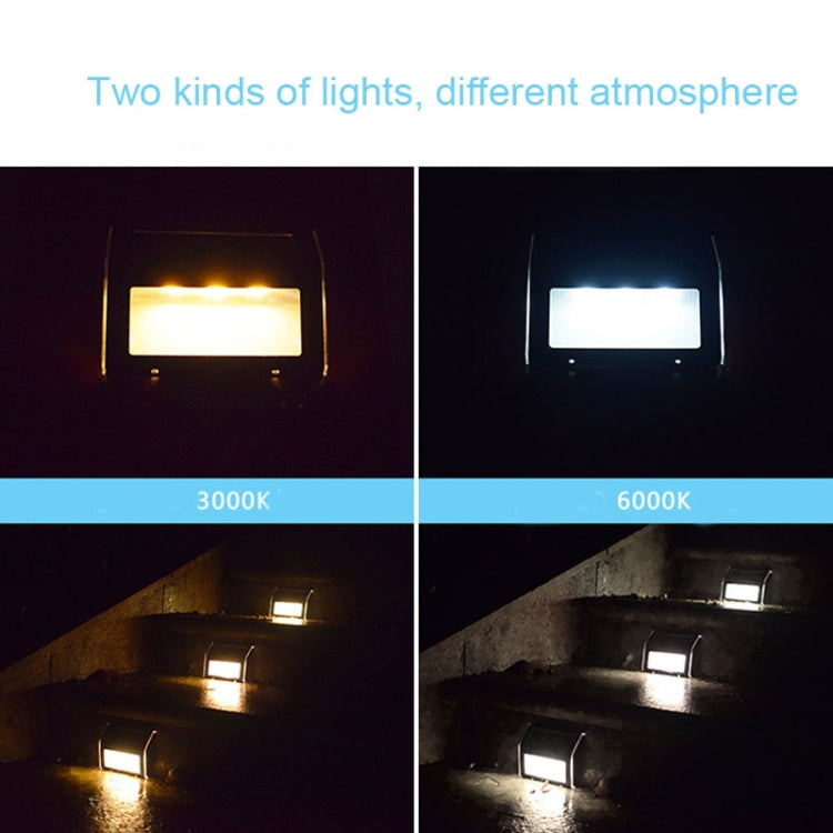 2PCS Solar Edelstahl 3 LED Treppen Wandlampe Außen Gartenzaun Licht (Weißes Licht)