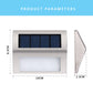 2PCS Solar Edelstahl 3 LED Treppen Wandlampe Außen Gartenzaun Licht (Weißes Licht)