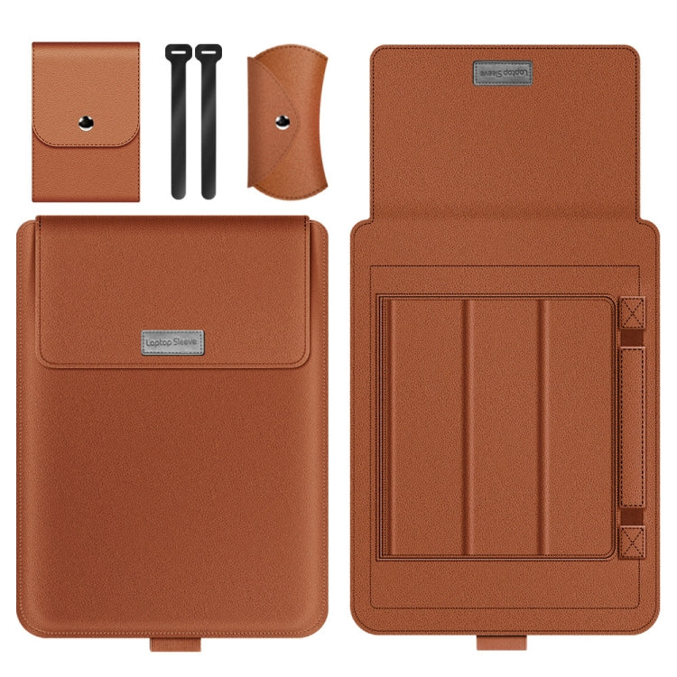 Frendorf | A2 4 in 1 Computerhalter Liner Tasche Speicher Tasche, Größe: 13/14 Zoll (Braun)