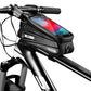 Frendorf | WILD MAN ES3 Hartschalen-Fahrradtasche Frontträger Tasche Mountainbike Mobiltelefon Touchscreen Oberrohr Tasche Reitausrüstung, Farbe: Schwarz(1L)