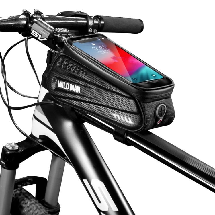 Frendorf | WILD MAN ES3 Hartschalen-Fahrradtasche Frontträger Tasche Mountainbike Mobiltelefon Touchscreen Oberrohr Tasche Reitausrüstung, Farbe: Schwarz(1L)