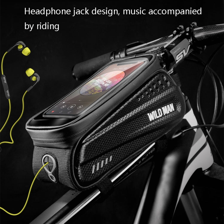Frendorf | WILD MAN ES3 Hartschalen-Fahrradtasche Frontträger Tasche Mountainbike Mobiltelefon Touchscreen Oberrohr Tasche Reitausrüstung, Farbe: Schwarz(1L)