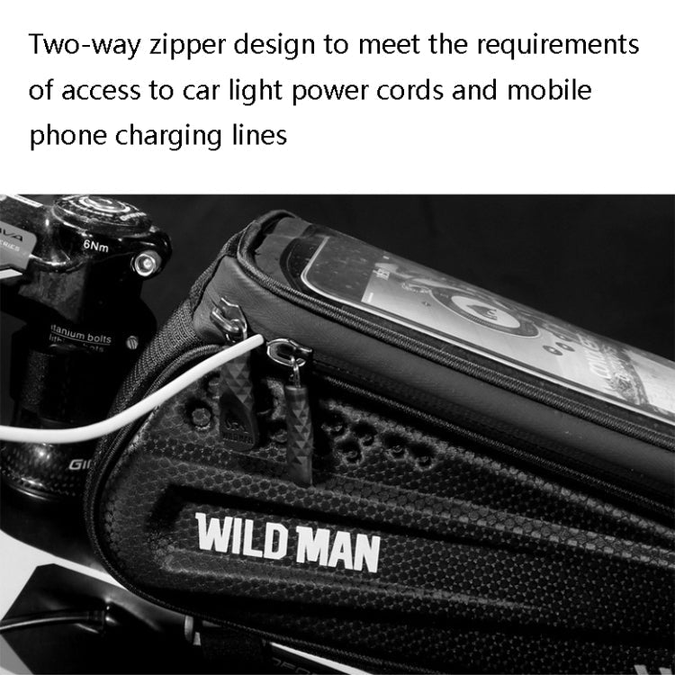 Frendorf | WILD MAN ES3 Hartschalen-Fahrradtasche Frontträger Tasche Mountainbike Mobiltelefon Touchscreen Oberrohr Tasche Reitausrüstung, Farbe: Schwarz(1L)