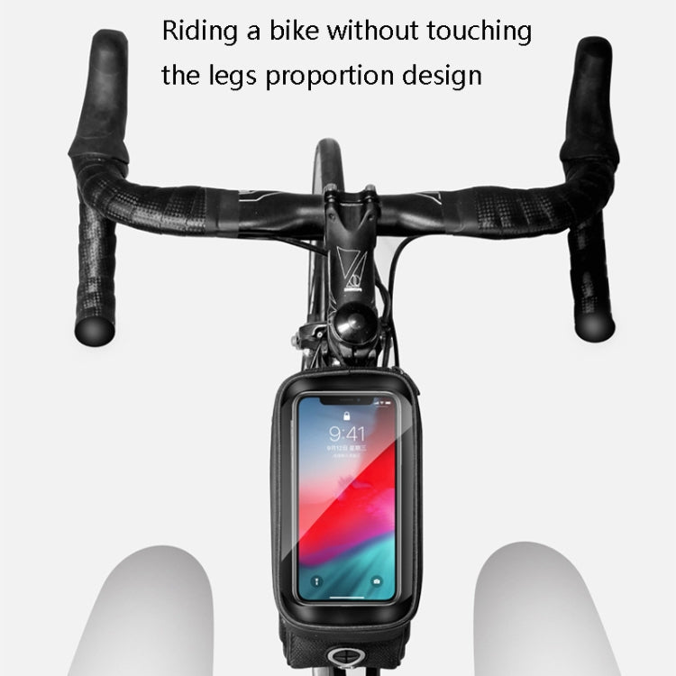 Frendorf | WILD MAN ES3 Hartschalen-Fahrradtasche Frontträger Tasche Mountainbike Mobiltelefon Touchscreen Oberrohr Tasche Reitausrüstung, Farbe: Schwarz(1L)