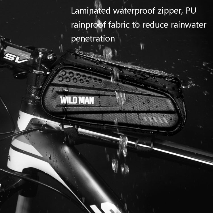 Frendorf | WILD MAN ES3 Hartschalen-Fahrradtasche Frontträger Tasche Mountainbike Mobiltelefon Touchscreen Oberrohr Tasche Reitausrüstung, Farbe: Schwarz(1L)