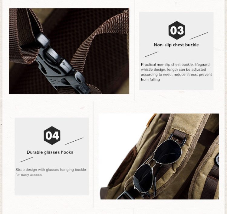 Frendorf | Batik Canvas Wasserfeste Fototasche Outdoor Abriebfest Große Kamera Foto Rucksack Herren für Nikon / Canon / Sony / Fujifilm (Khaki)