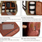 Frendorf | Batik Canvas Wasserfeste Fototasche Outdoor Abriebfest Große Kamera Foto Rucksack Herren für Nikon / Canon / Sony / Fujifilm (Khaki)