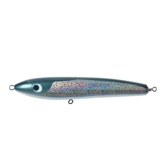 Frendorf | 120g 22cm Schwimmendes Wasser Holz Handgemachter Großer Bleistift Tiefsee Boot Angeln Welle Liegende Thunfisch Köder (Grüner Laser)