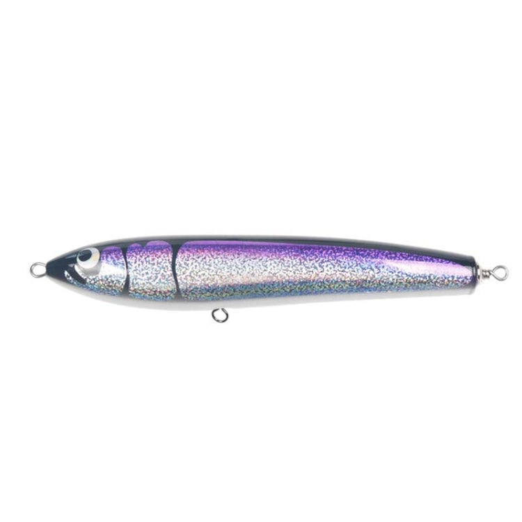 Frendorf | 120g 22cm Schwimmendes Wasser Holz Handgemachter Großer Bleistift Tiefe See Boot Angeln Welle Liegender Thunfisch Köder (Lila Laser)