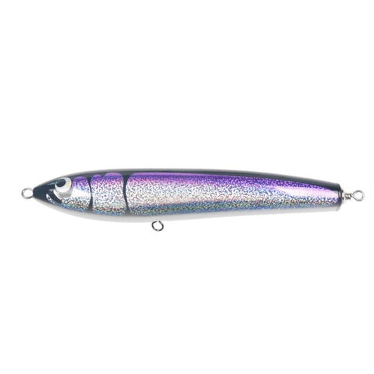 Frendorf | 120g 22cm Schwimmendes Wasser Holz Handgemachter Großer Bleistift Tiefe See Boot Angeln Welle Liegender Thunfisch Köder (Lila Laser)