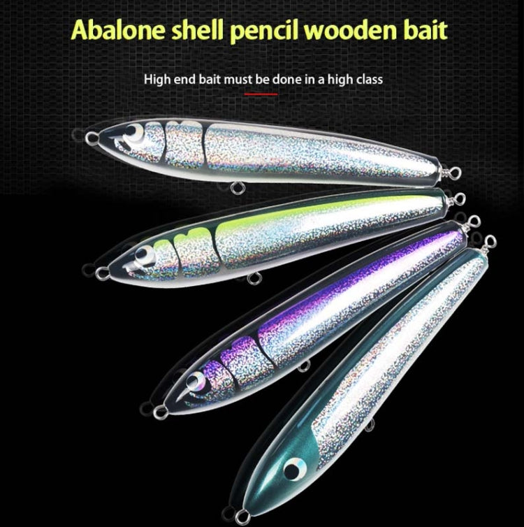 Frendorf | 120g 22cm Schwimmendes Wasser Holz Handgemachter Großer Bleistift Tiefe See Boot Angeln Welle Liegender Thunfisch Köder (Lila Laser)