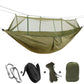Frendorf | 1-2 Personen Outdoor Moskito Netz Fallschirm Hängematte Camping Hängendes Schlafbett Schaukel Tragbarer Doppelstuhl, 260 x 140cm
