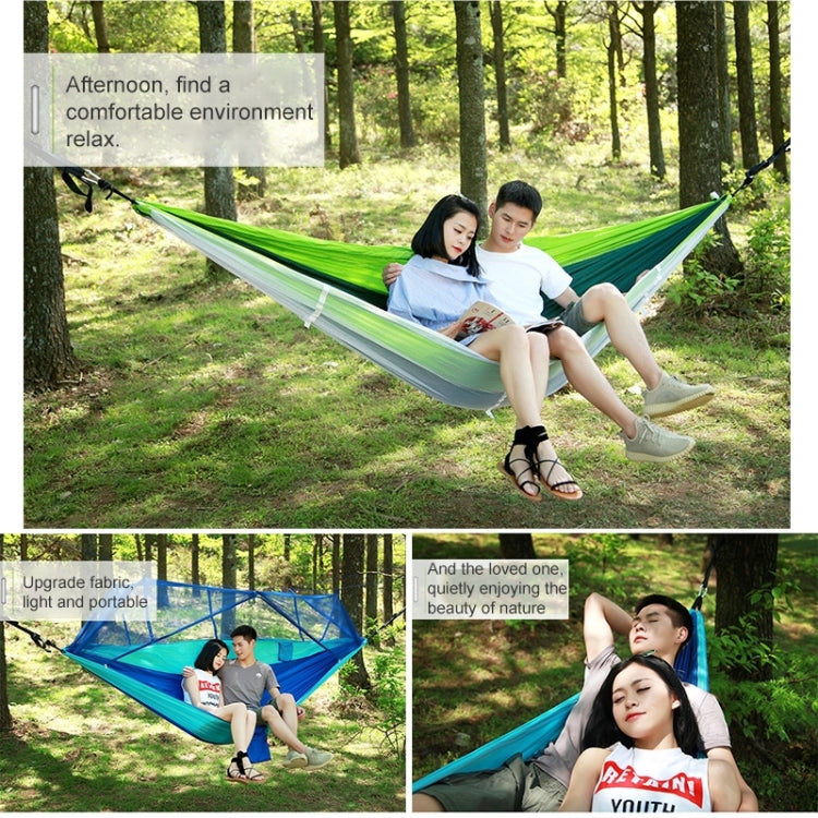 Frendorf | 1-2 Personen Outdoor Moskito Netz Fallschirm Hängematte Camping Hängendes Schlafbett Schaukel Tragbarer Doppelstuhl, 260 x 140cm