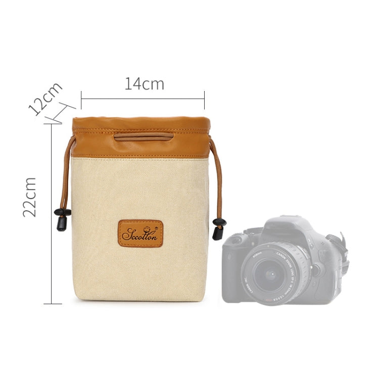 Frendorf | S.C.COTTON Liner Bag Wasserfest Digitale Schutz Tragbare SLR Objektiv Tasche Mikro Einzelkamera Tasche Fototasche, Farbe: Beige M