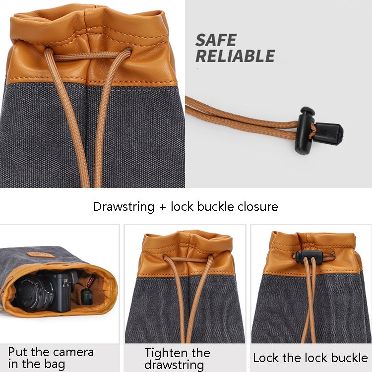 Frendorf | S.C.COTTON Liner Bag Wasserfest Digitale Schutz Tragbare SLR Objektiv Tasche Mikro Einzelkamera Tasche Fototasche, Farbe: Beige M