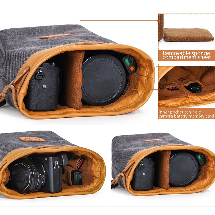 Frendorf | S.C.COTTON Liner Bag Wasserfest Digitale Schutz Tragbare SLR Objektiv Tasche Mikro Einzelkamera Tasche Fototasche, Farbe: Beige M