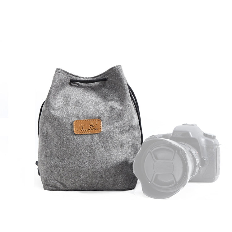 Frendorf | S.C.COTTON Liner Stoßsicher Digitale Schutztragetasche für SLR Objektiv Micro Einzelkamera Tasche Quadratisch Grau L