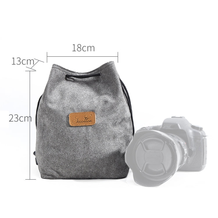 Frendorf | S.C.COTTON Liner Stoßsicher Digitale Schutztragetasche für SLR Objektiv Micro Einzelkamera Tasche Quadratisch Grau L
