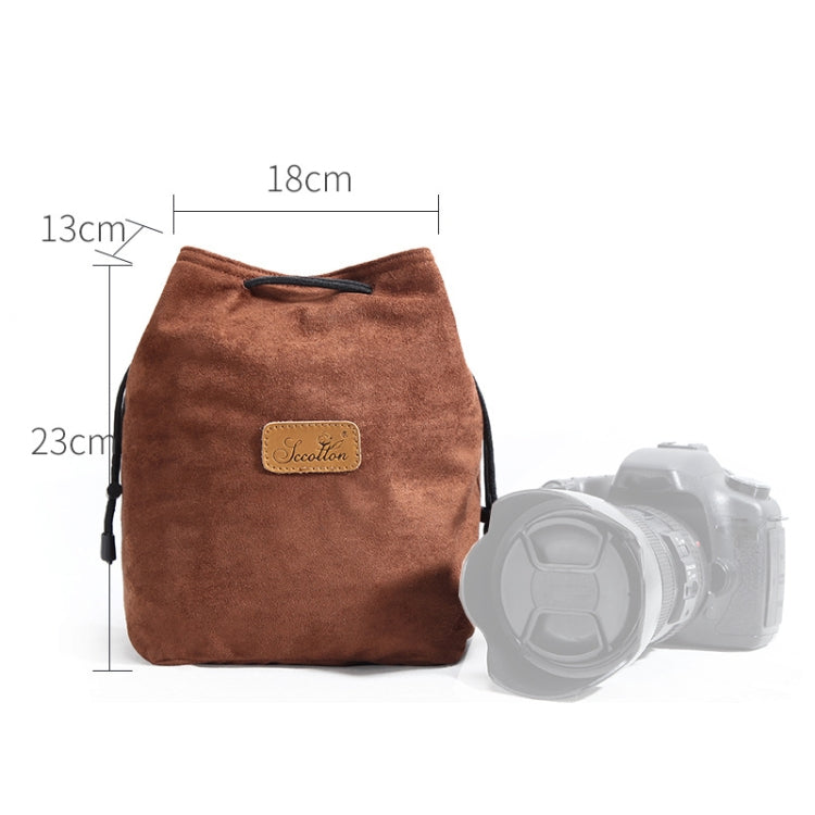 Frendorf | S.C.COTTON Liner Schockproof Digitale Schutz Tragbare SLR Objektiv Tasche Mikro Einzelkamera Tasche Quadrat Braun L
