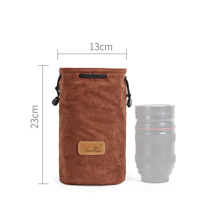 Frendorf | S.C.COTTON Liner Stoßsicher Digitale Schutz Tragbare SLR Objektiv Tasche Mikro Einzelne Kameratasche Rund Braun M
