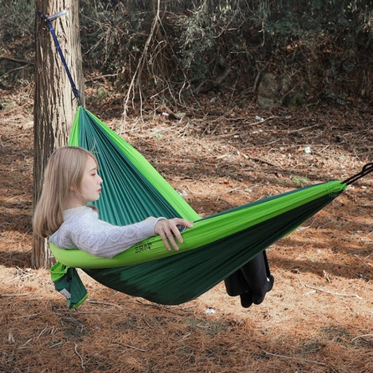 Frendorf | Outdoor Doppel-Inferiervliegende Hängematte Anti-Rollover Camping-Schaukel, Größe: 270x140cm (Dunkelgrün)