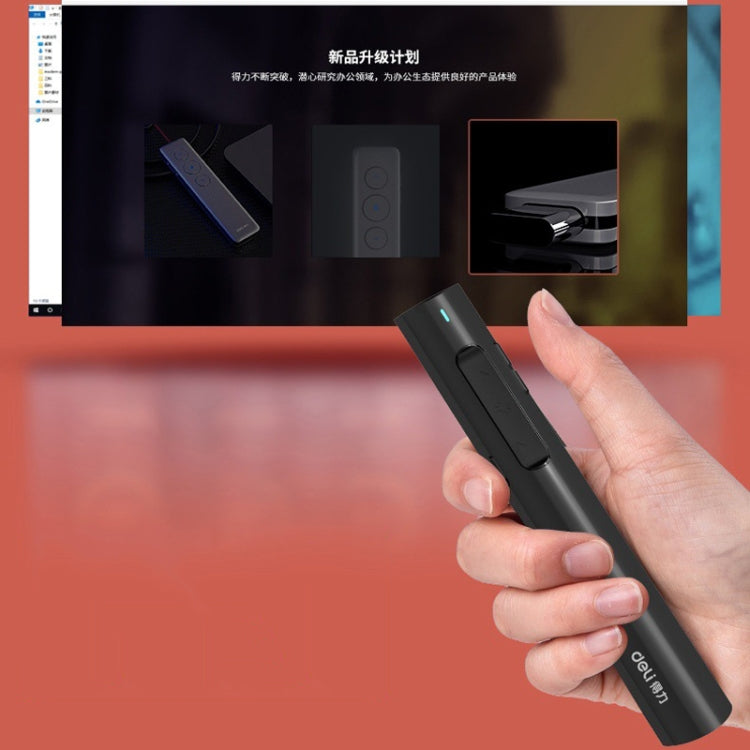 Frendorf | Deli 2.4G Flip Pen Business Präsentationsfernbedienung Pen, Modell: TM2801 Schwarz (rote LED)