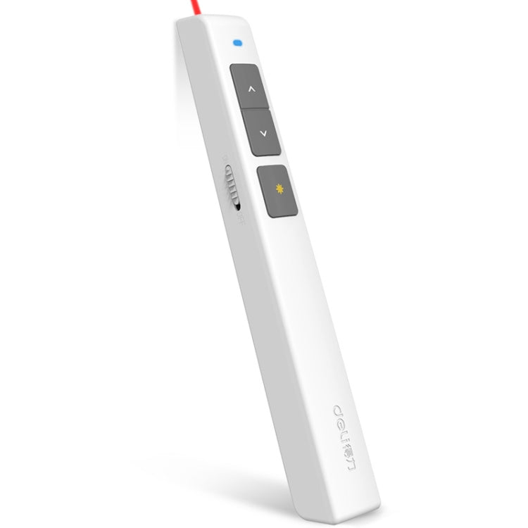 Frendorf | Deli 2.4GHz Laser Seitenumblätterstift Wiederaufladbarer Sprachprojektorstift, Modell: 2802PL (Weiß)