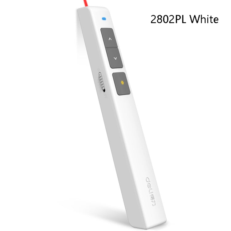 Frendorf | Deli 2.4GHz Laser Seitenumblätterstift Wiederaufladbarer Sprachprojektorstift, Modell: 2802PL (Weiß)