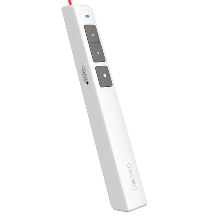 Frendorf | Deli 2,4GHz Laser Seitenumblätterstift Wiederaufladbarer Sprachprojektorstift, Modell: 2802L (Weiß)