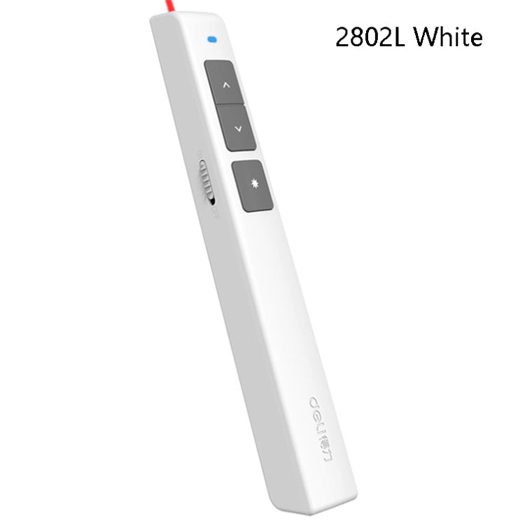 Frendorf | Deli 2,4GHz Laser Seitenumblätterstift Wiederaufladbarer Sprachprojektorstift, Modell: 2802L (Weiß)