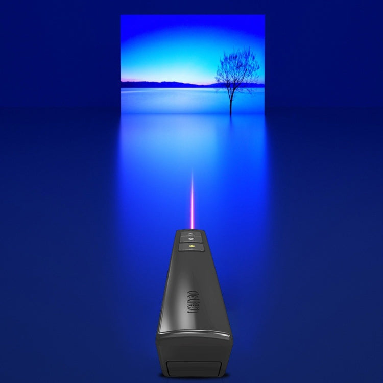 Frendorf | Deli 2,4GHz Laser Seitenumblätterstift Wiederaufladbarer Sprachprojektorstift, Modell: 2802L (Weiß)