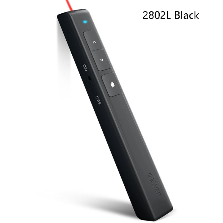 Frendorf | Deli 2.4GHz Laser Seitenwechselstift Wiederaufladbarer Sprachprojektorstift, Modell: 2802L (Schwarz)
