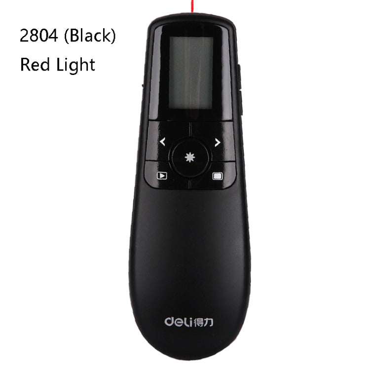 Frendorf | Deli 2.4GHz Laser Lehrseite Flip Stift Fernbedienung Spielbereich mit fliegender Maus, Modell: 2804 (Schwarz) rotes Licht