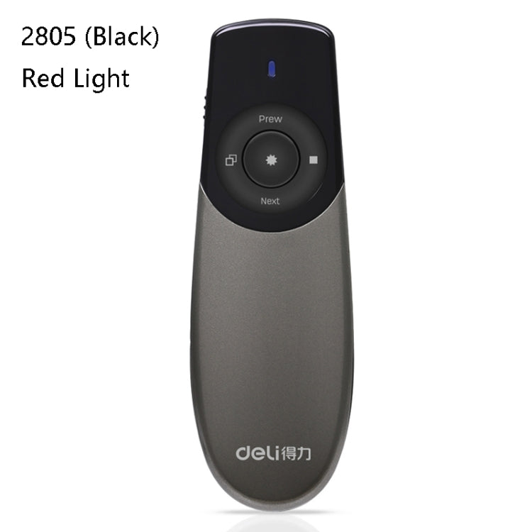 Frendorf | Deli 2.4GHz Laser Lehr Seite Flip Stift Fernbedienung Spielstift mit fliegender Maus, Modell: 2805 (Schwarz) Rotes Licht